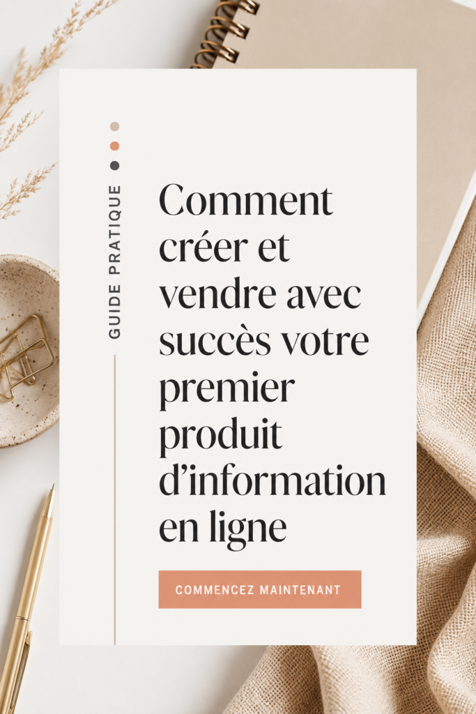 Femme en train de travailler sur son produit d'information en ligne
