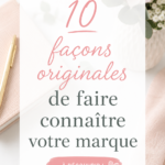 Femme présentant sa marque avec des éléments créatifs et engageants.