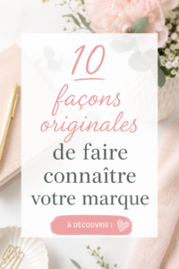 Femme présentant sa marque avec des éléments créatifs et engageants.