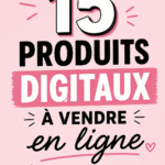 Une femme souriante utilisant un ordinateur pour vendre des produits numériques en ligne.