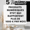 Une sélection de produits numériques populaires vendus sur Etsy, montrant des illustrations et des modèles variés.