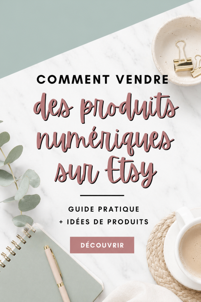 Une femme souriante préparant des produits numériques pour sa boutique Etsy.