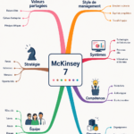 Infographie représentant le cadre 7-S de McKinsey avec ses sept éléments clés.