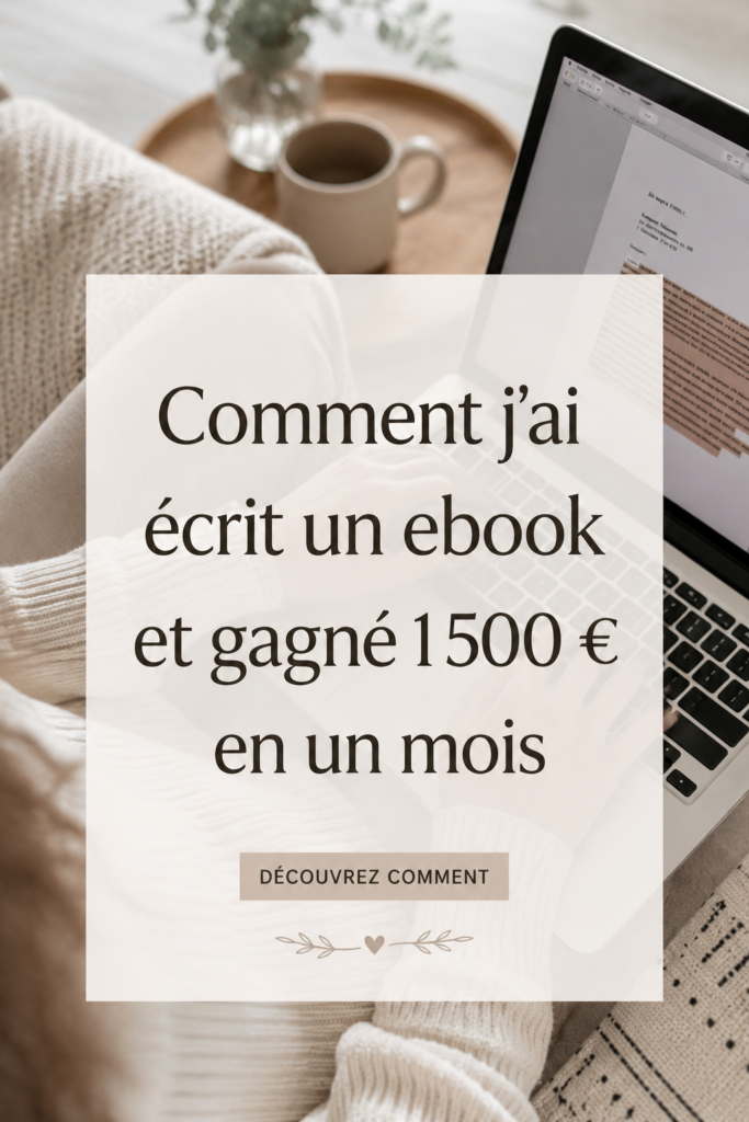 Une femme souriante écrivant sur un ordinateur pour créer son ebook