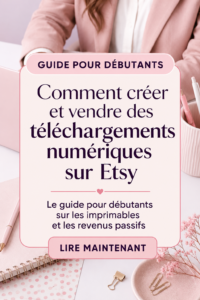Femme créant des téléchargements numériques pour sa boutique Etsy.