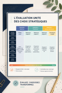 Un écran avec l'outil UNITE affiché, illustrant l'évaluation stratégique.