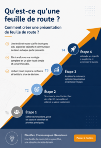 Illustration d'une feuille de route pour une gestion de projet efficace.