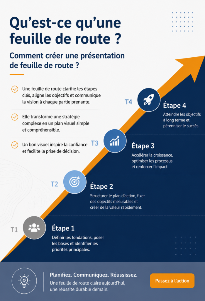 Illustration d'une feuille de route pour une gestion de projet efficace.