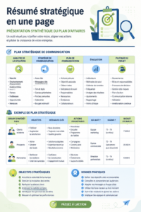 Présentation d'un plan stratégique simple en une page