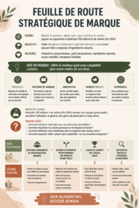 Illustration d'une roadmap de stratégie de marque en entreprise