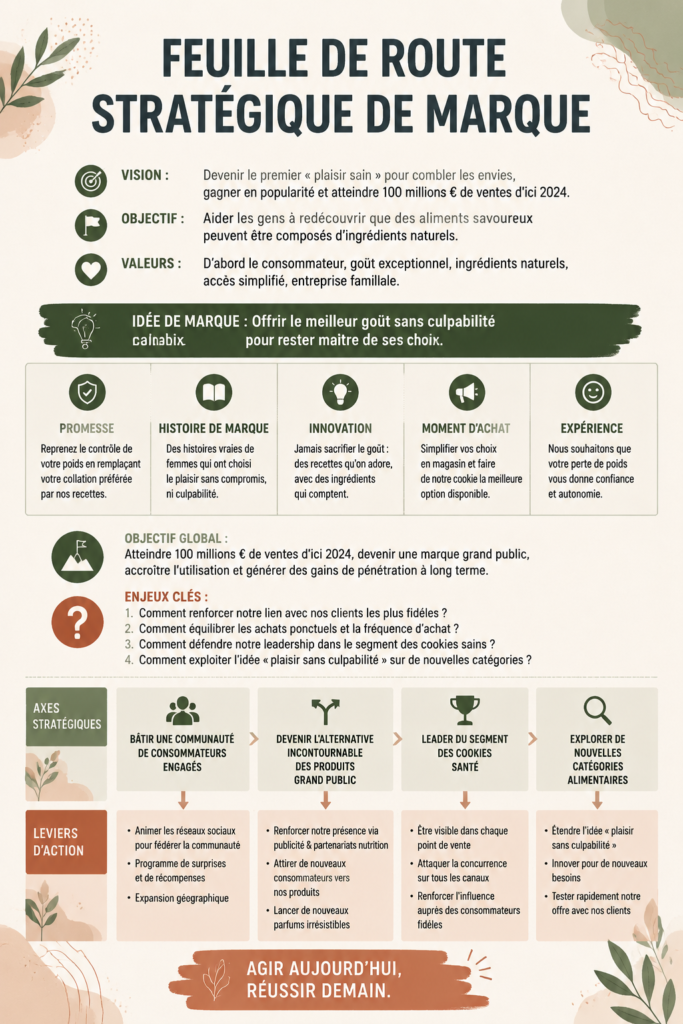 Illustration d'une roadmap de stratégie de marque en entreprise