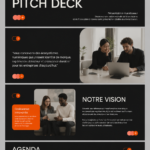 Pitch deck moderne sur un ordinateur portable avec un design attrayant