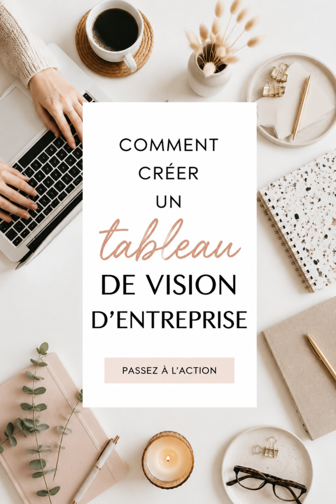 Un tableau de vision inspirant rempli d'images motivantes et d'objectifs d'entreprise
