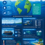 Illustration de l'économie bleue et de son impact positif sur l'environnement