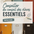 Conseiller discutant avec des étudiants, entouré d'outils de gestion.