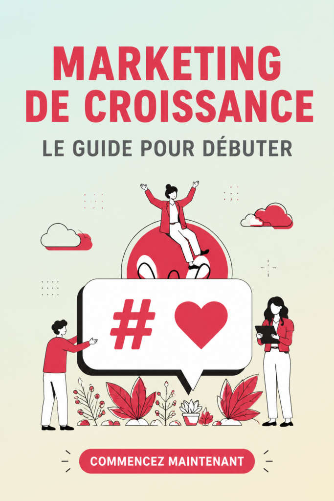 Visuel représentant le concept de growth marketing avec des graphiques et des données.