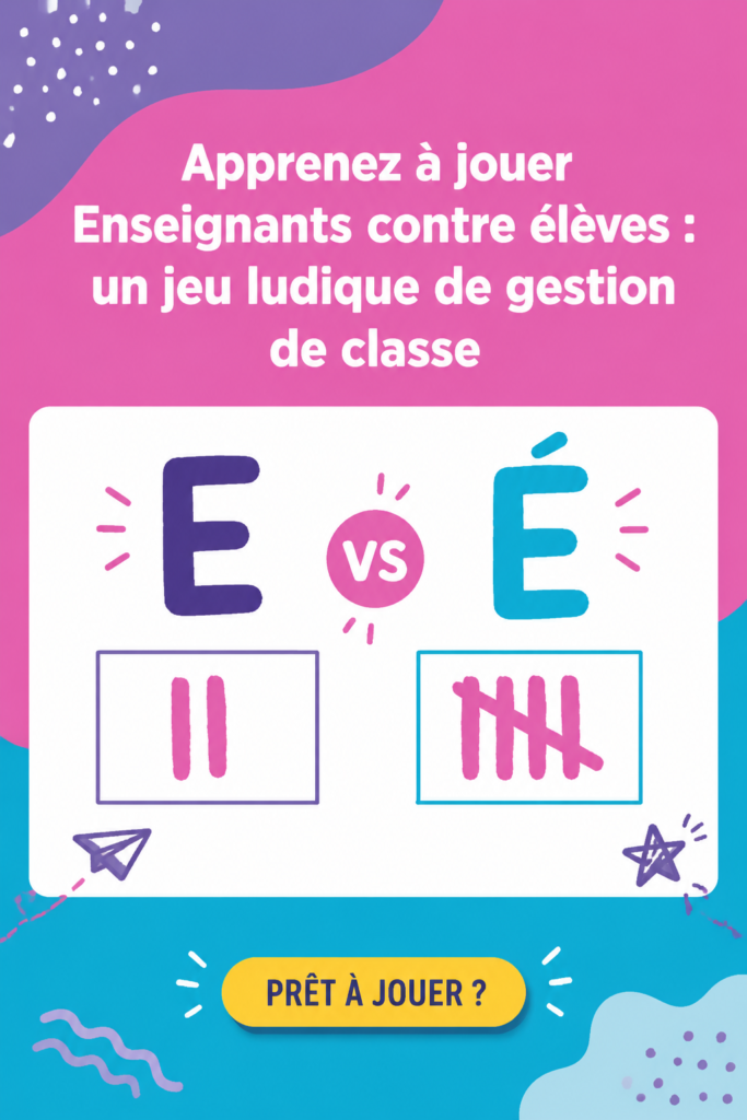 Des élèves jouant au jeu Éducateurs contre Élèves dans une classe pleine d'énergie.