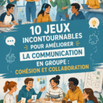 Un groupe de personnes s'amusant à un jeu de communication en équipe