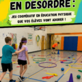 Enseignante animant un jeu d'équipe dynamique avec ses élèves en plein air