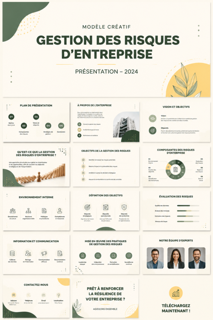 Template créatif pour la gestion des risques en entreprise