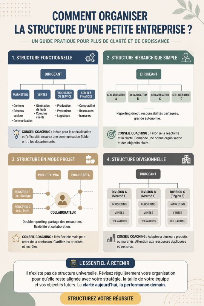 Illustration d'une organisation d'entreprise efficace avec des équipes collaborant ensemble