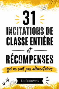 Élèves en classe recevant des récompenses non alimentaires