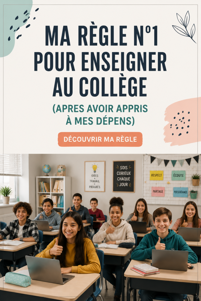 Une enseignante animant une classe de collégiens, démontrant une approche pédagogique engageante.