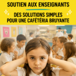 Un réfectoire paisible avec des élèves heureux en train de déjeuner
