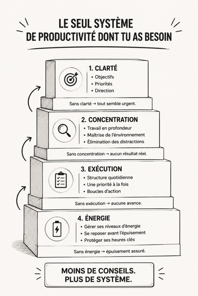 Un bureau organisé avec un calendrier et des outils de productivité