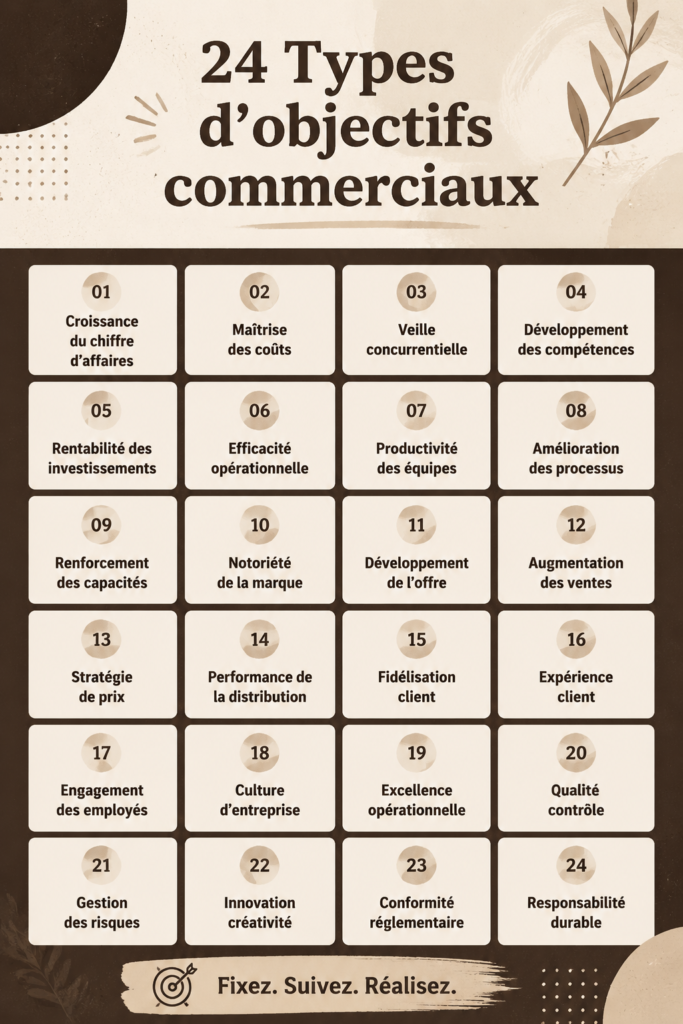 Infographie sur les objectifs d'entreprise et leur importance