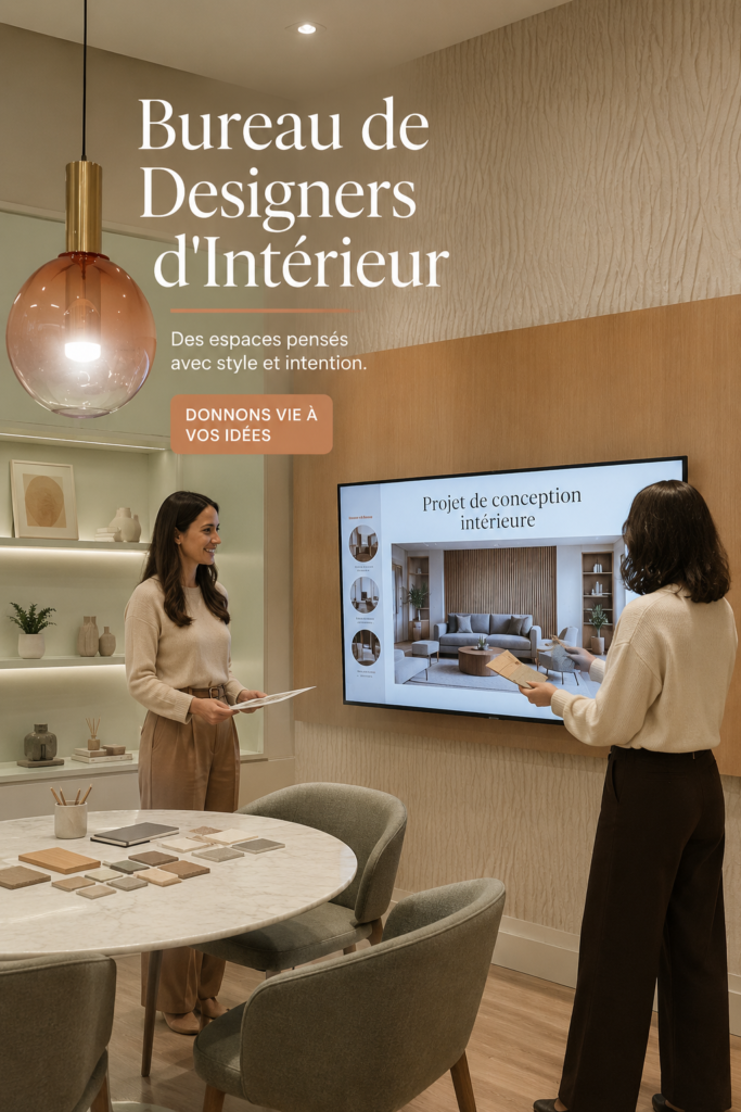Un bureau moderne et élégant décoré avec style, réunissant confort et esthétisme.