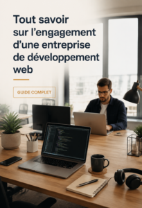 Femme souriante discutant avec une agence de développement web pour créer un site