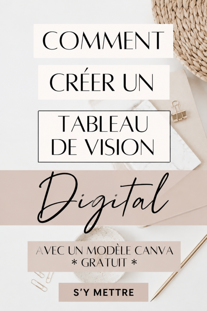 Tableau de vision digital coloré sur un écran d'ordinateur avec des images inspirantes