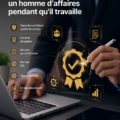Un entrepreneur moderne au travail, présentant l'image de la qualité et du succès.