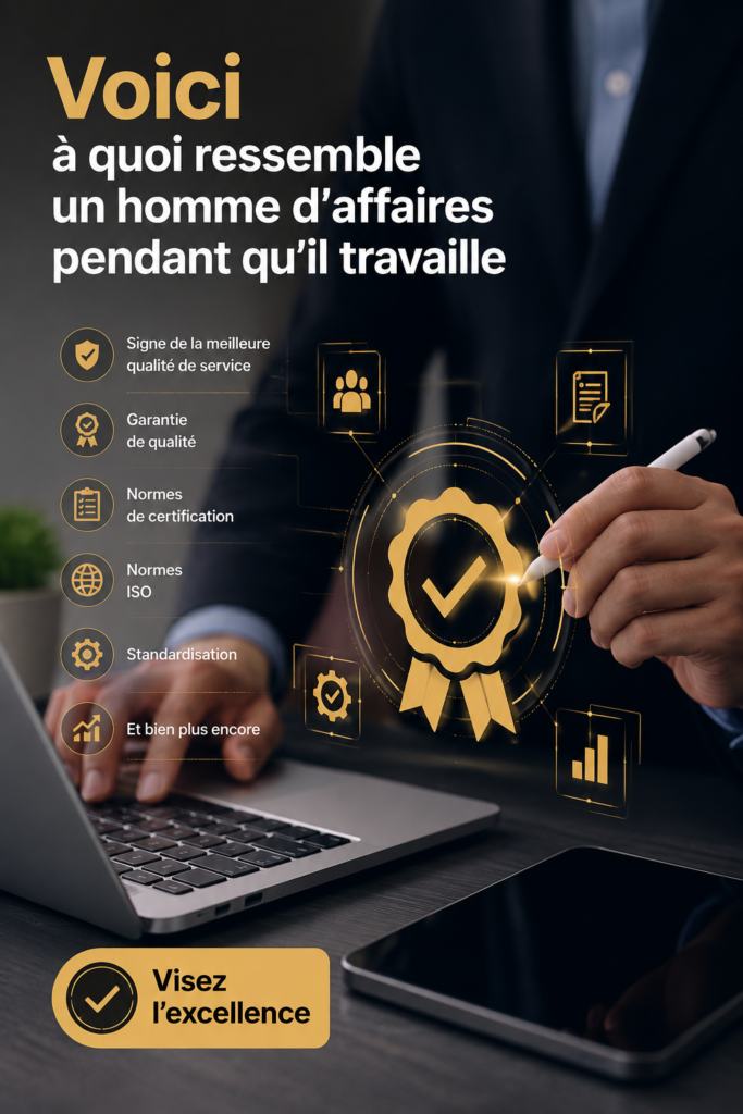 Un entrepreneur moderne au travail, présentant l'image de la qualité et du succès.