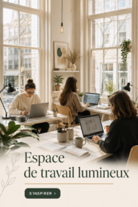 Un bureau lumineux et inspirant avec un éclairage naturel