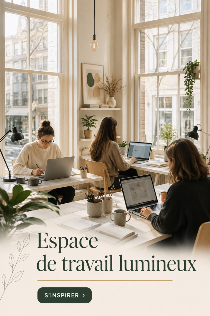Un bureau lumineux et inspirant avec un éclairage naturel