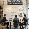 Un bureau d'architecte inspirant avec des outils et décorations pratiques.
