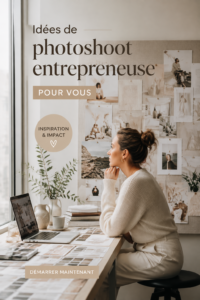 Séance photo d'une entrepreneuse souriante dans son bureau, mettant en valeur son entreprise.