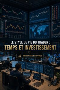 Femme trader concentrée analysant des graphiques financiers sur son ordinateur