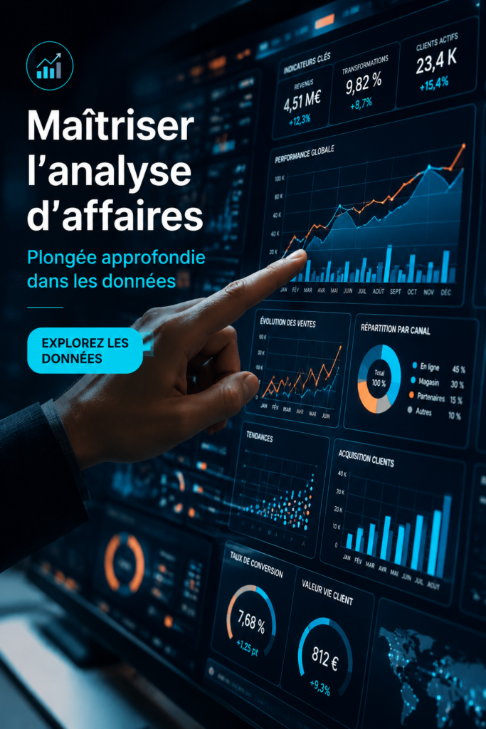 Femme d'affaires analysant des données sur un ordinateur