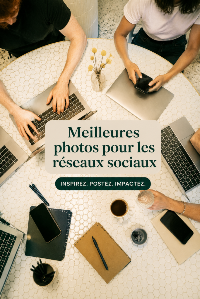 Un collage de photos de marketing sur les réseaux sociaux qui montre des produits en situation.