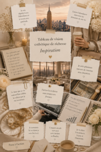 Femme travaillant sur un tableau de vision financier inspirant
