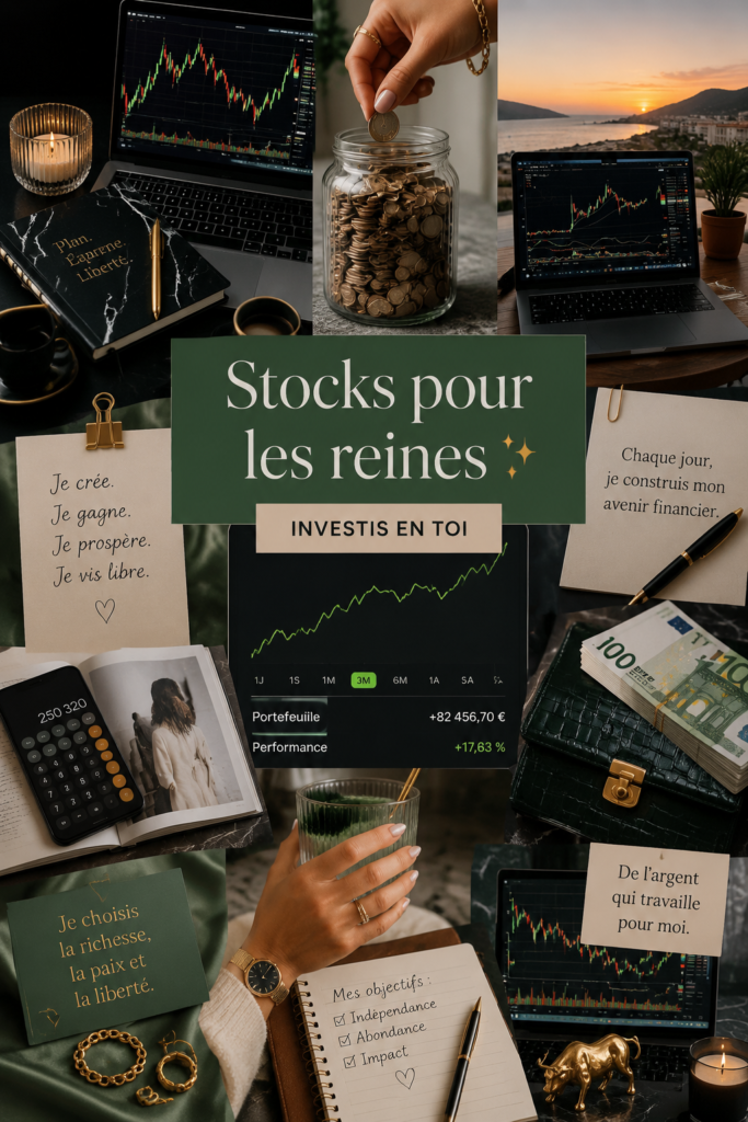 Tableau de vision coloré avec des images inspirantes représentant des investissements futurs.