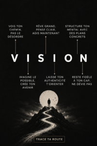 Illustration inspirante représentant une femme réfléchissant à sa vision de l'avenir
