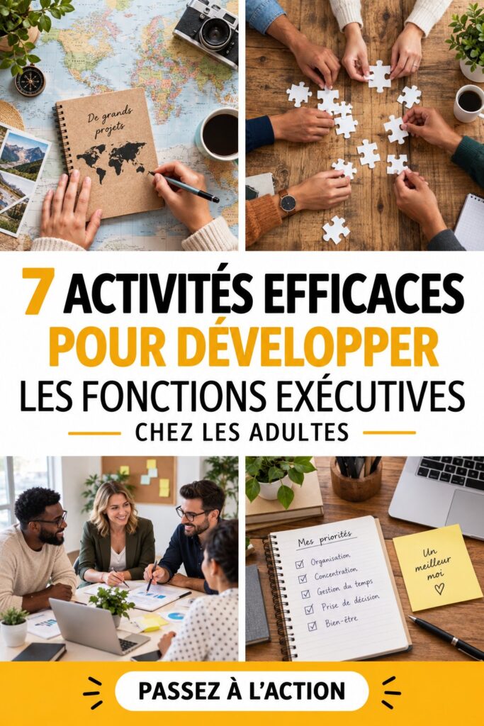 Illustration d'activités pour améliorer les fonctions exécutives