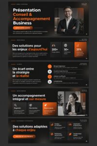 Présentateur présentant un deck efficace lors d'une réunion professionnelle.