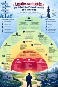 Image illustrant la dualité entre aléatoire et intentionnalité dans la gestion d'entreprise.