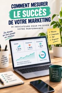 Une femme en train d'analyser des indicateurs marketing sur un ordinateur