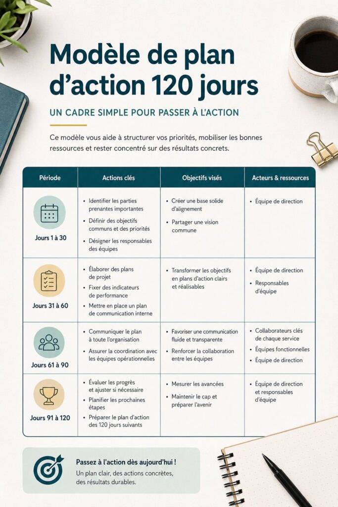 Plan d'action de 120 jours pour guider les femmes dans leur gestion d'entreprise